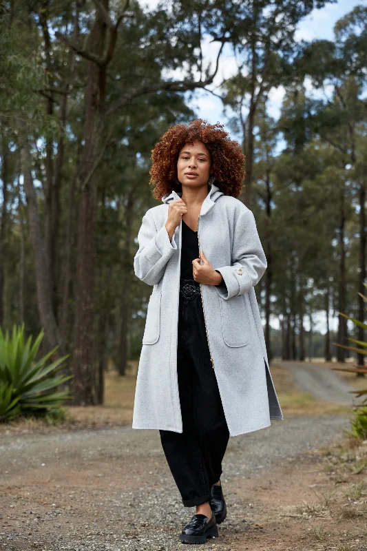 Mohave Hood Jacket - Grey Lace Jacket Ribbed Jacket Sequined Jacket