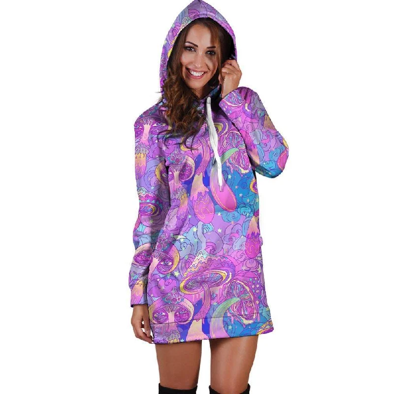 Mushroom Psychedelic Trippy Hoodie Dress