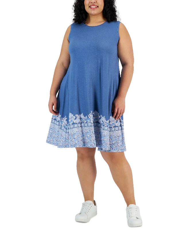 Plus Size Printed Flip Flop Dress