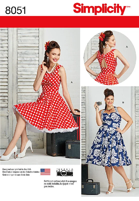 Simplicity Pattern 8051 Rockabilly dresses