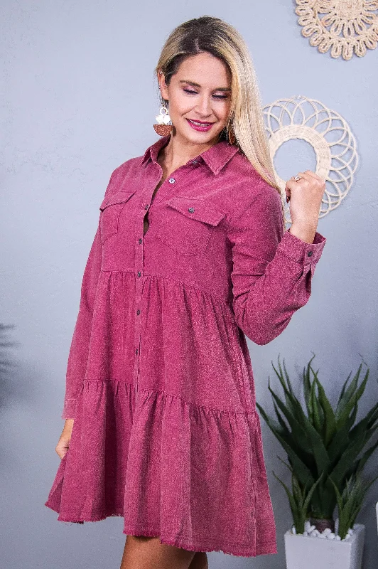 Small Town Sweetheart Marsala Solid Dress - D5545MS