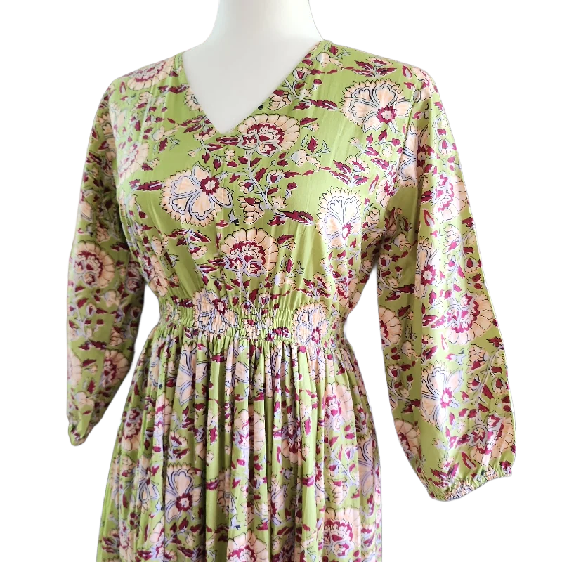 Spring Blossom Block Print Dress