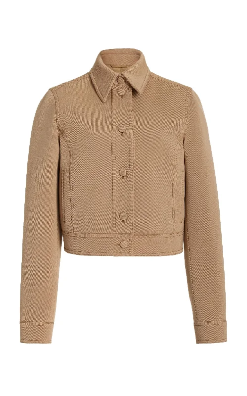 Thereza Jacket in Camel Double-Face Virgin Wool Twill Belted Jacket Elasticated Jacket Padded Jacket Thereza Jacket in Camel Double-Face Virgin Wool Twill Belted Jacket Elasticated Jacket Padded Jacket