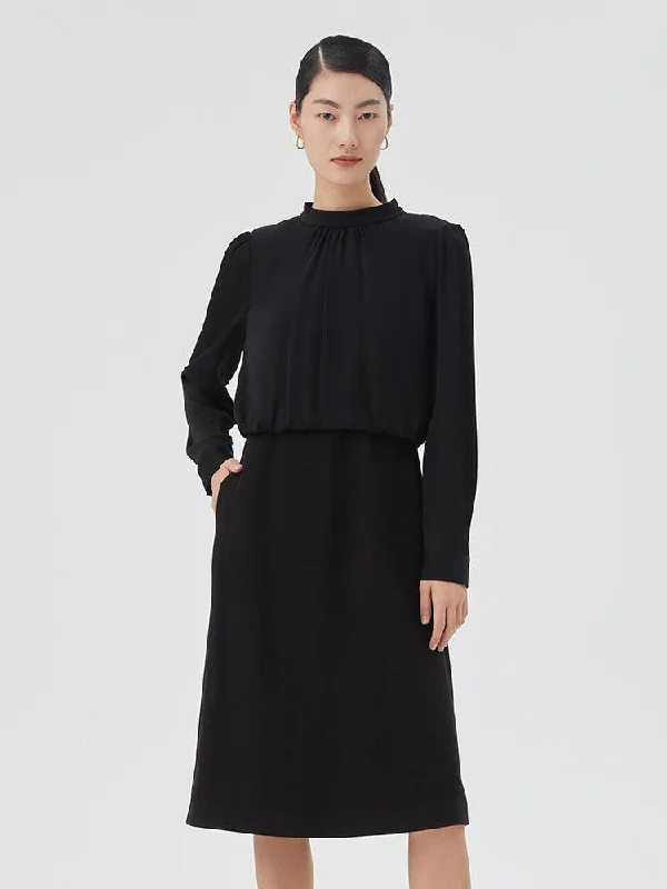 Two-Piece Dress Acetate Top And Washable Wool Vest Dress
