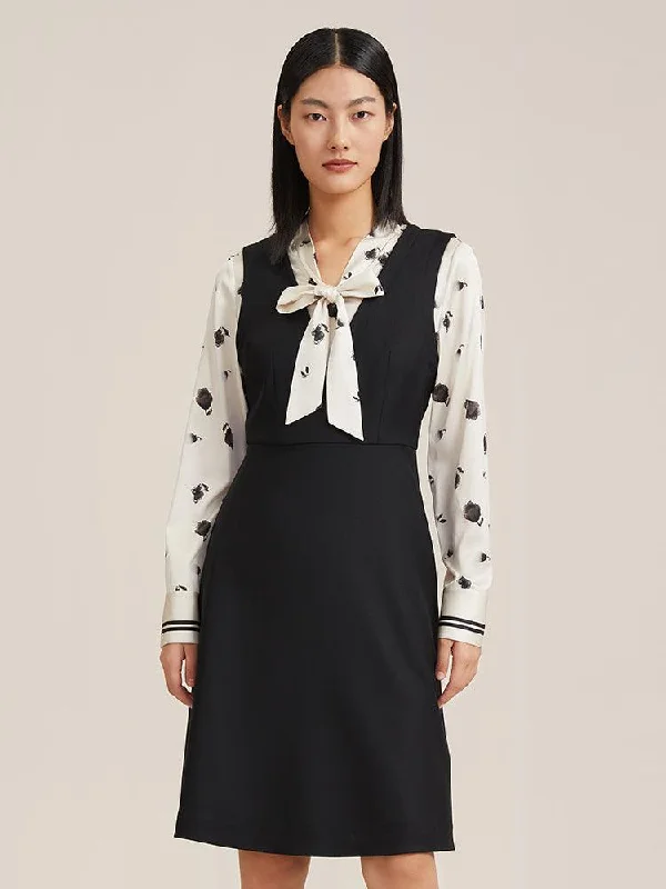 Wool And Silk Patchwork Dress