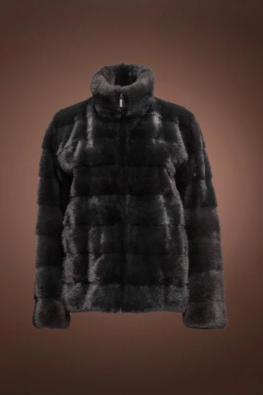 Zip Up Horizontal Slate Mink Fur Jacket Faux Fur Jacket Real Fur Jacket Shearling Jacket Zip Up Horizontal Slate Mink Fur Jacket Faux Fur Jacket Real Fur Jacket Shearling Jacket