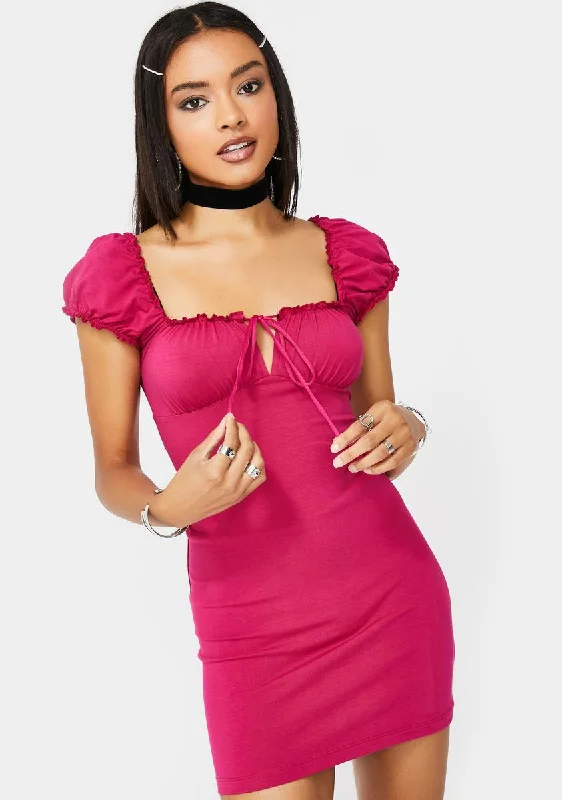 Cherry Gaina Mini Dress Stylish Ruffle Mini Dress