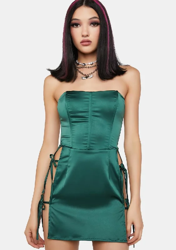 Emerald Hot Reception Corset Mini Dress Stylish Floral Print Mini Dress