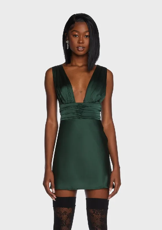 Emerald Tonight's A Celebration Mini Dress Comfortable Zip-Up Mini Dress