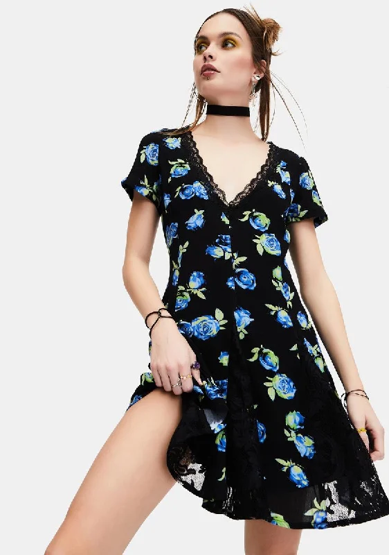 Grander Tales Floral Mini Dress Classic Casual Mini Dress