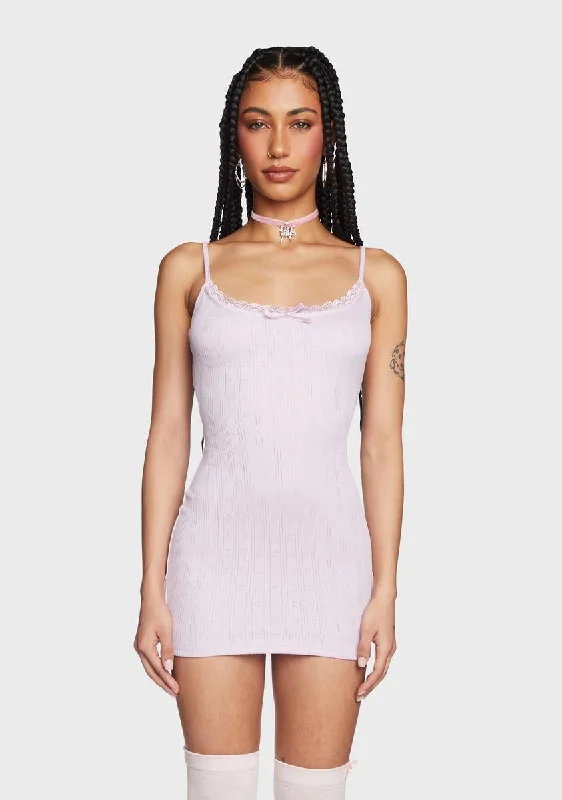 Lavender Doesn't Phase Me Mini Dress Casual Mini Dress with Pockets