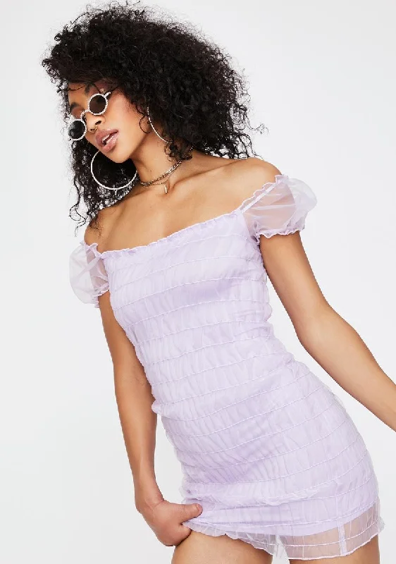 Lilac Lenira Mini Dress Trendy Denim Mini Dress