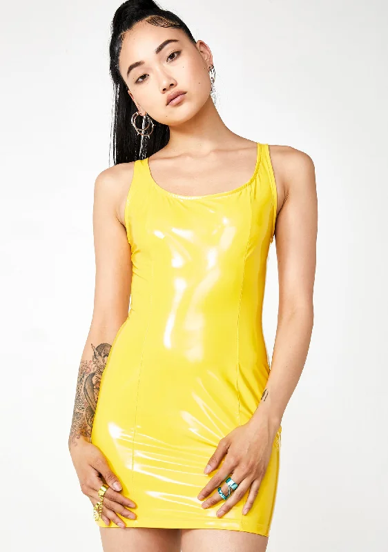 Megathotzz Vinyl Mini Dress Elegant Silk Mini Dress