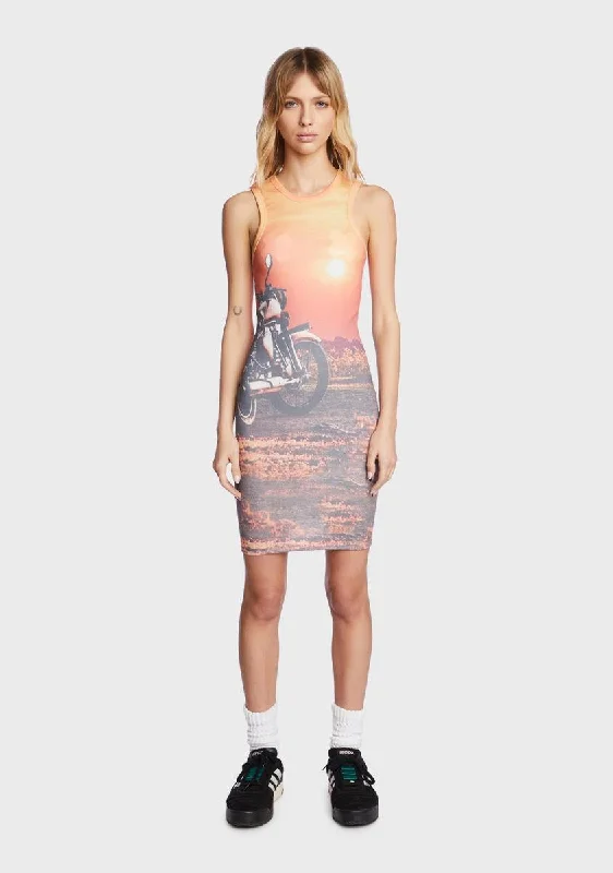 Polarised Print Tank Mini Dress Elegant Sequin Mini Dress