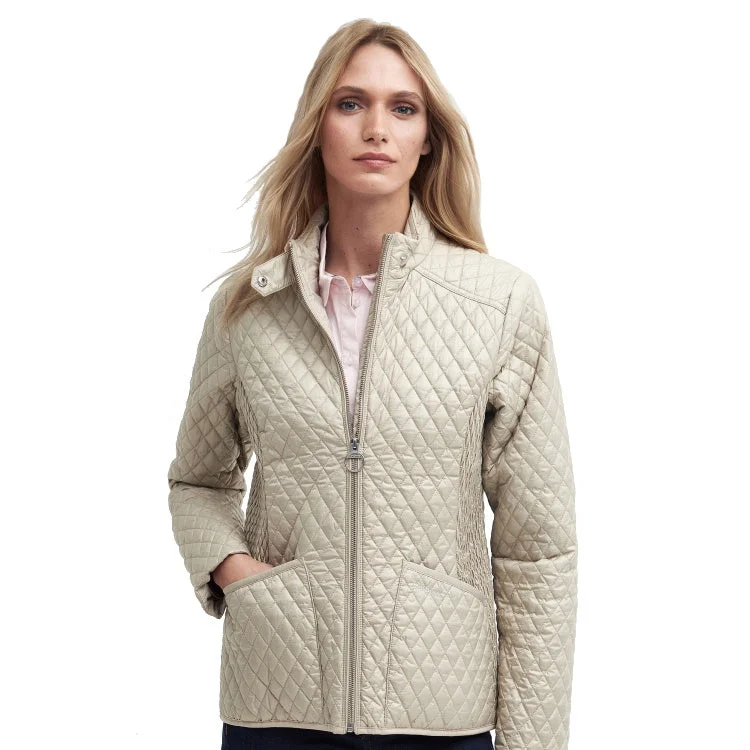 Barbour Ladies Swallow Quilt Jacket - Light Sand Notch Collar Jacket Peter Pan Collar Jacket Cowl Neck Jacket