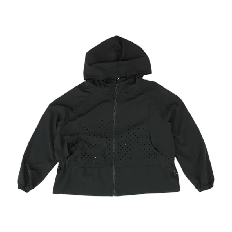 Black Solid Active Jacket Cardigan Sweater Pullover