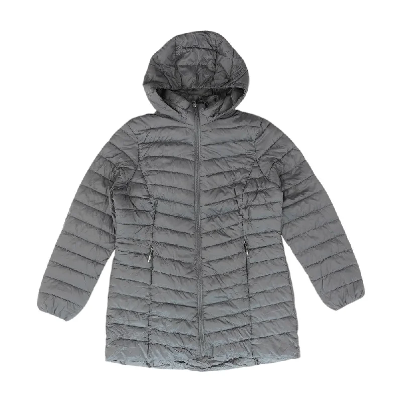 Gray Solid Puffer Jacket Lace Jacket Ribbed Jacket Sequined Jacket