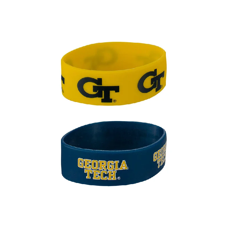 Georgia Tech Yellow Jackets 2-Pack Bracelets Satin Jacket Silk Jacket Chiffon Jacket