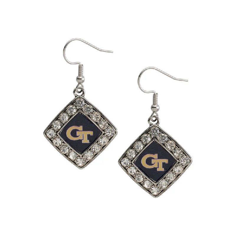 Georgia Tech Yellow Jackets Diamond Crystal Earrings Insulated Jacket Fitted Jacket Loose Jacket