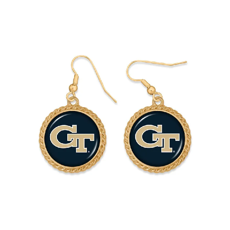 Georgia Tech Yellow Jackets Primary Sydney Earrings Welt Pockets Slit Pockets Flap Pockets