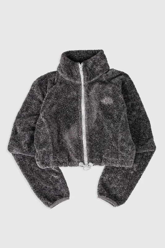 Rework North Face Crop Fleece Jacket - L Faux Fur Fabric Real Fur Fabric Shearling Fabric