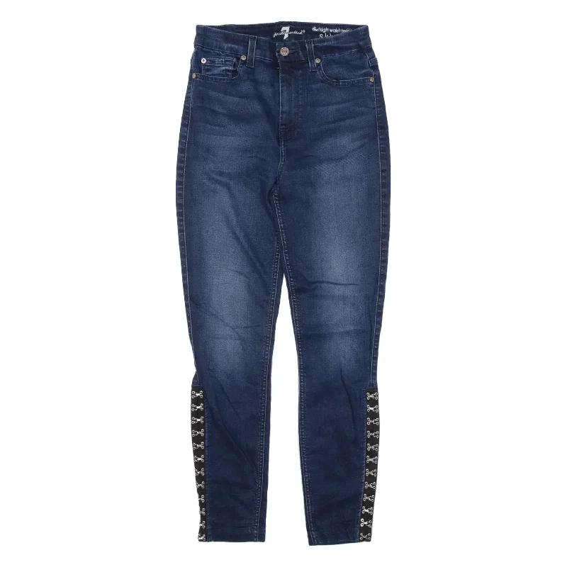 7 FOR ALL MANKIND High Waist Jeans Blue Denim Slim Skinny Womens W26 L26 Stylish High-Waist Skinny Denim 7 FOR ALL MANKIND High Waist Jeans Blue Denim Slim Skinny Womens W26 L26 Stylish High-Waist Skinny Denim
