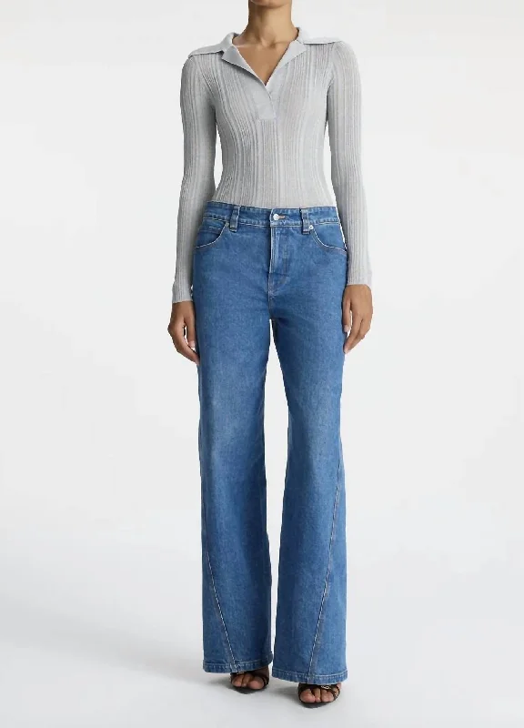 Abbott Jean In Blue Fashionable Bootcut Jeans