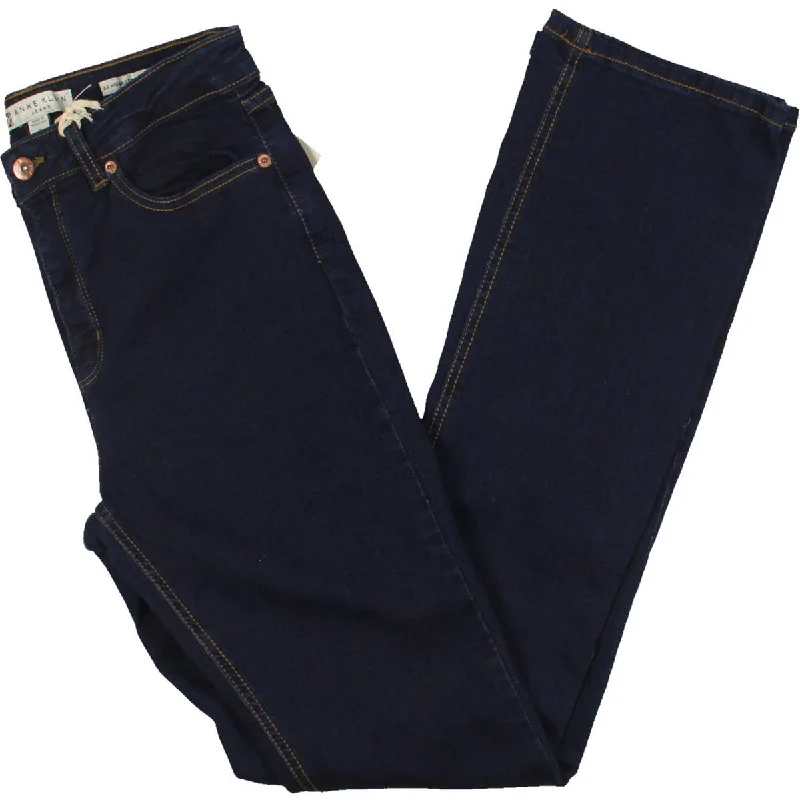 Anne Klein Womens Denim High Rise Bootcut Jeans Comfortable Boyfriend Jeans