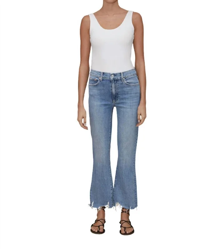 Bella Crop Flare Jean In Beach House Chic Ripped Jeans