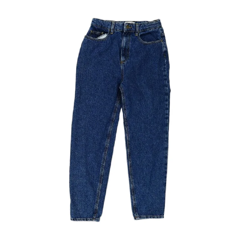 Blue Solid High Rise Regular Jeans Chic Cropped Jeans
