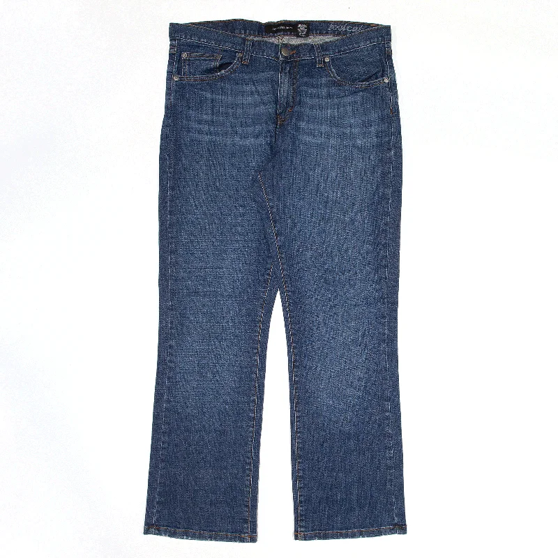 CALVIN KLEIN Jeans Blue Denim Regular Bootcut Womens W34 L30 Stylish Stone-Wash Denim Jeans