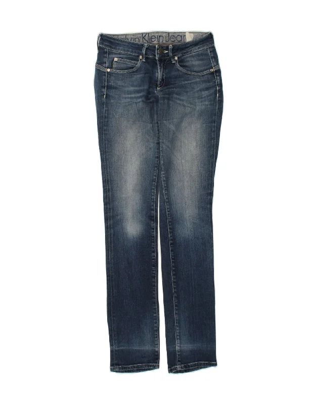 CALVIN KLEIN Womens Body Fit Skinny Jeans W27 L33  Blue Cotton Chic Vintage-Inspired Denim Jeans