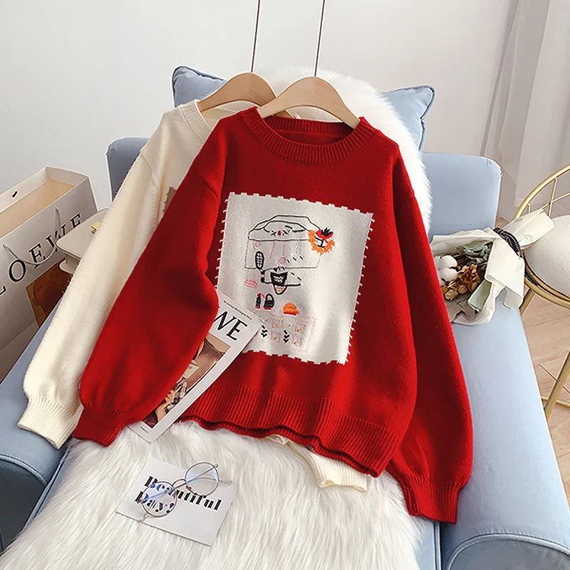 Christmas Sweater women's embroidered knitted bottom shirt 5154 Modern Contemporary Chic Christmas Sweater women's embroidered knitted bottom shirt 5154 Modern Contemporary Chic
