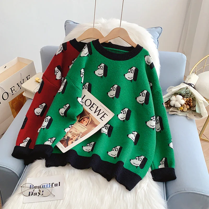 College style cute cartoon dog pattern sweater 5197 Beaded Sweater Sequined Faux Fur College style cute cartoon dog pattern sweater 5197 Beaded Sweater Sequined Faux Fur
