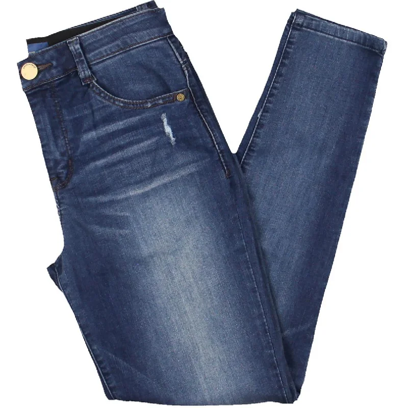 Democracy Womens Ab-Solution High Rise Distressed Skinny Jeans Trendy Bootcut High-Waisted Jeans