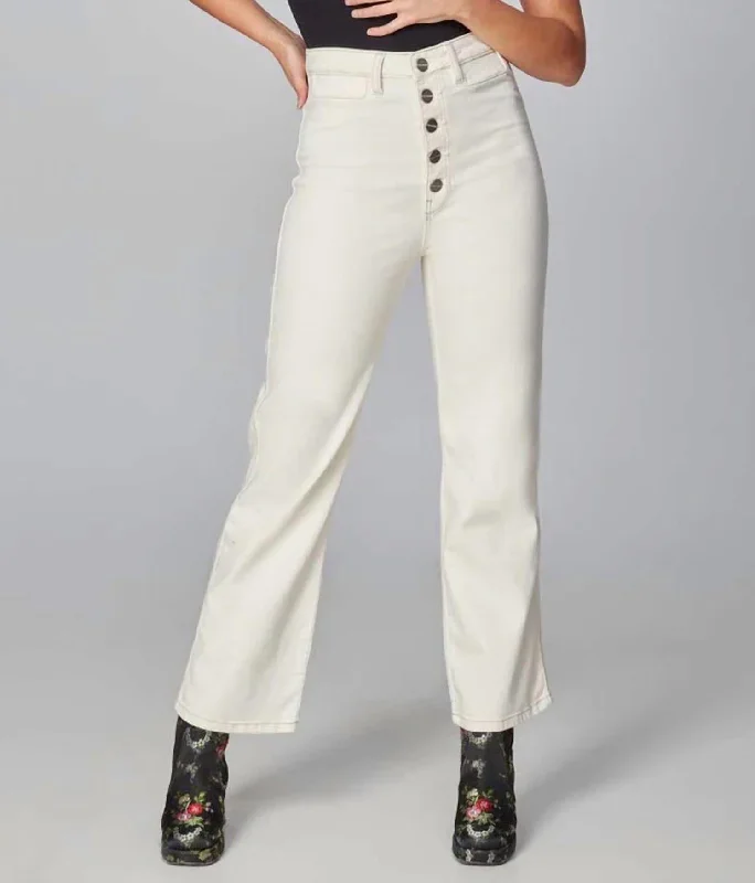 High Rise Loose Jeans In Ivory Cozy Relaxed Fit Denim Jeans