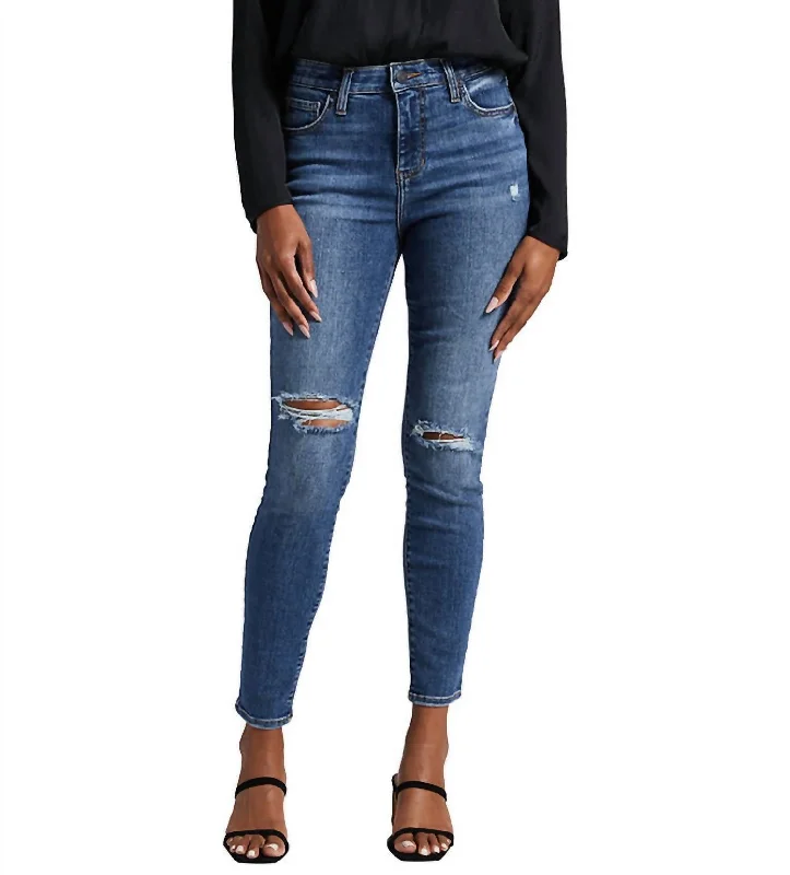 High Rise Viola Skinny Jean In Byzantine Blue Comfortable Zip-Up Skinny Jeans