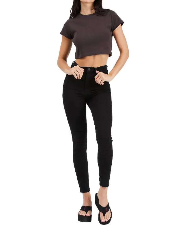 High Skinny Ankle Basher Jeans In Black Magic Trendy Paperbag Waist Jeans