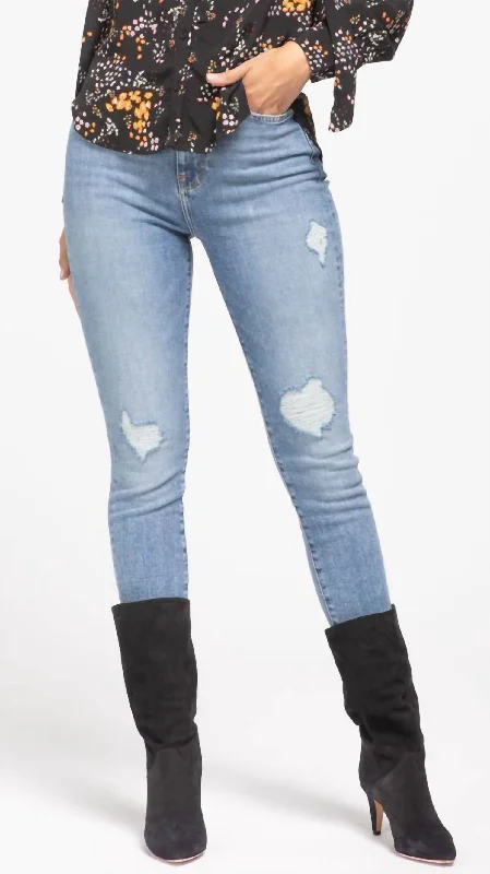 High Waist Ankle Skinny Jean In Light Wash Trendy Low-Rise Bootcut Jeans