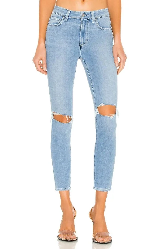 Hoxton Crop Jean In Fiesta Destructed Chic Rip-Detail High-Waist Jeans