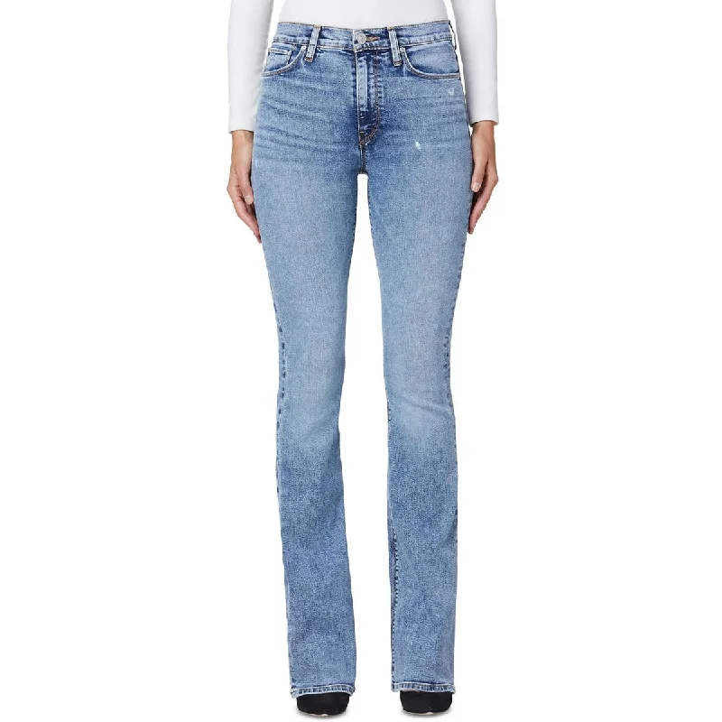 Hudson Womens High Rise Light Wash Bootcut Jeans Trendy Acid Wash Skinny Jeans