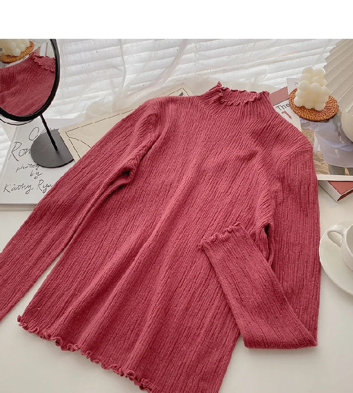 Korean stand collar long sleeve design slim fit bright silk sweater 6664 Jersey Fabric Tulle Fabric Batik Fabric Korean stand collar long sleeve design slim fit bright silk sweater 6664 Jersey Fabric Tulle Fabric Batik Fabric