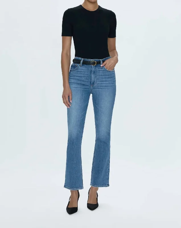 Krista High Rise Slim Bootcut Jean In Vibrant Fashionable Distressed Jeans