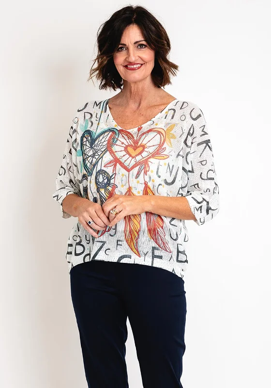 Serafina Collection One Size Heart Print Jumper, White Iron Safe Non-Iron Wrinkle Free Serafina Collection One Size Heart Print Jumper, White Iron Safe Non-Iron Wrinkle Free
