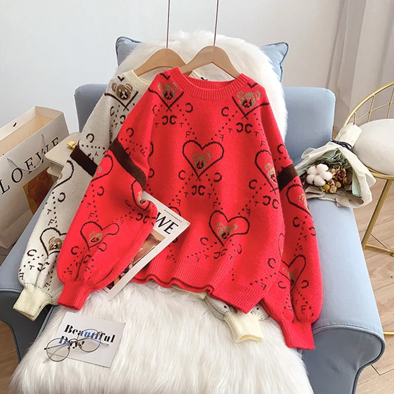 Lazy wind Cartoon Bear sweater  5147 Fleece Sweater Nylon Polyester