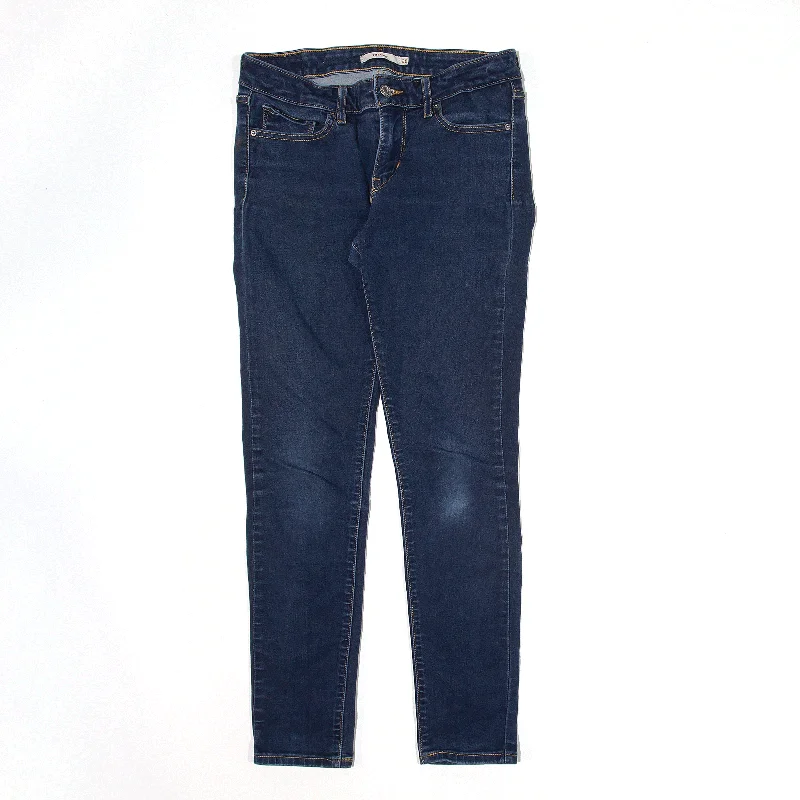 LEVI'S 711 Jeans Blue Denim Regular Skinny Stone Wash Womens W28 L27 Elegant Tapered Leg Denim