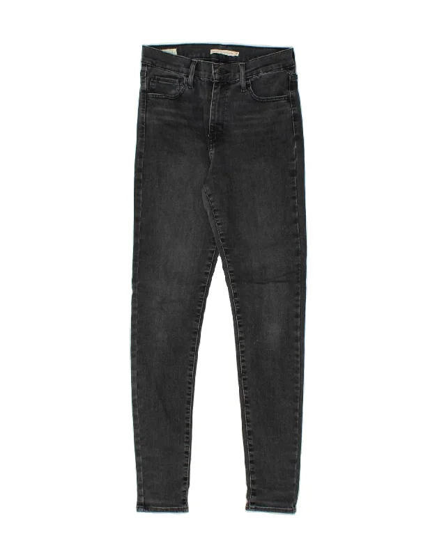 LEVI'S Womens 720 High Rise Skinny Jeans W28 L31  Grey Cotton Casual Wide-Legged Denim Jeans