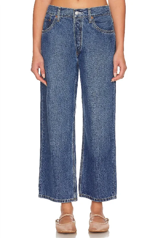 Loose Crop Jeans In Peyote Flow Casual Distressed Denim Jeans