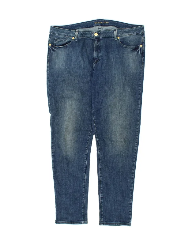 MICHAEL KORS Womens Skinny Jeans US 14 XL W38 L30 Blue Cotton Comfortable Drawstring Waist Jeans MICHAEL KORS Womens Skinny Jeans US 14 XL W38 L30 Blue Cotton Comfortable Drawstring Waist Jeans