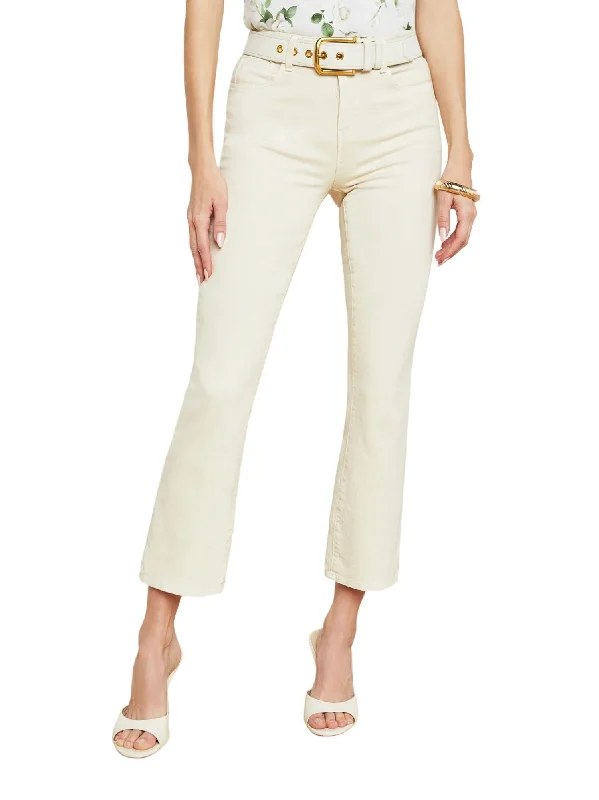 Mira Cropped Bootcut Jean In Crème Brulee Comfortable Zip-Fly Denim Jeans